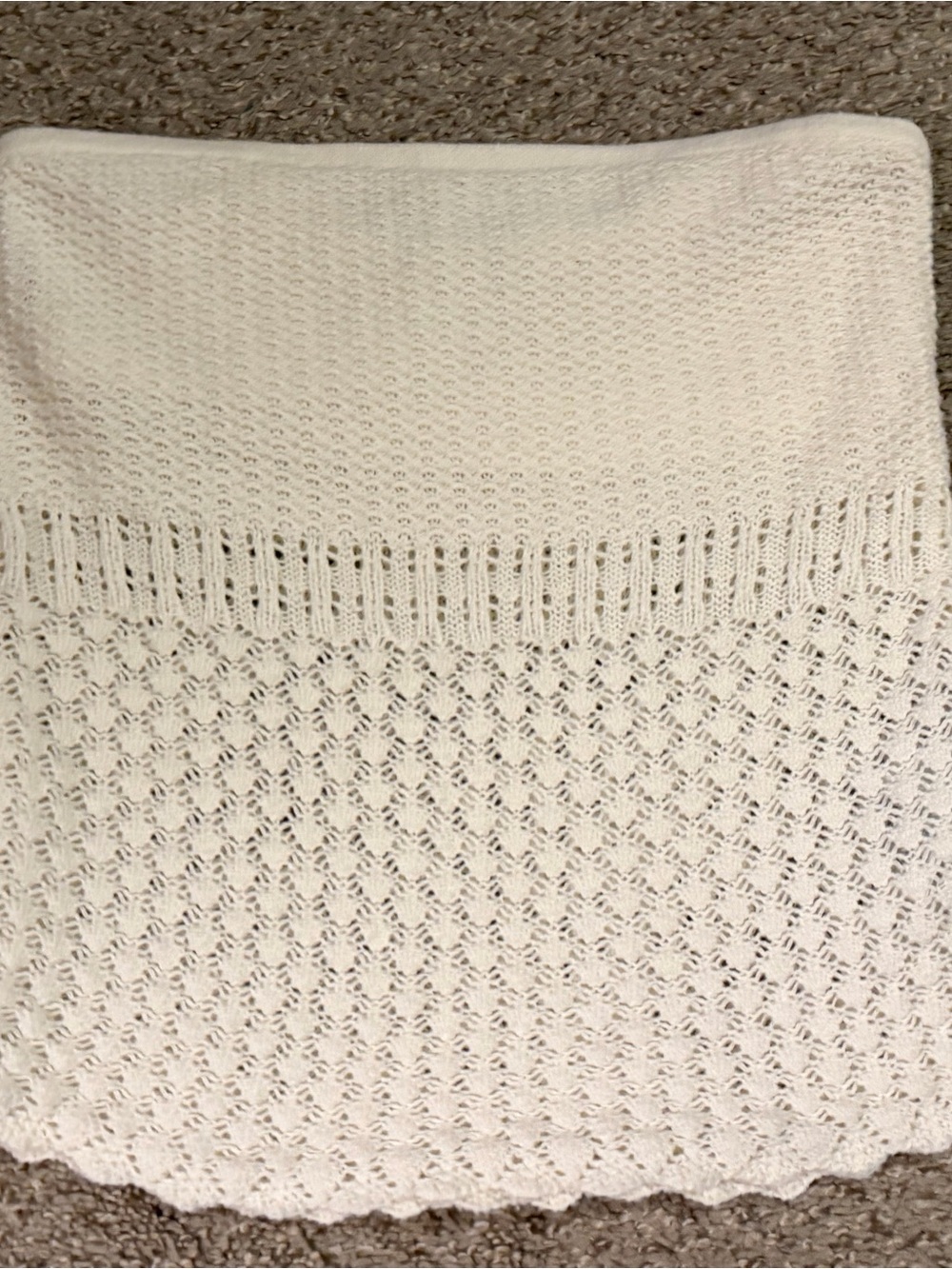 Hollister Cream Off-the-Shoulder Open-Knit Tube Top Tank